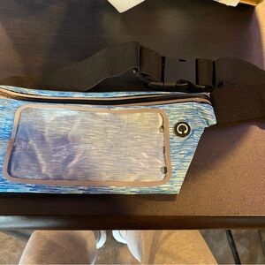 Blue Running Waist Pack with Clear Pocket